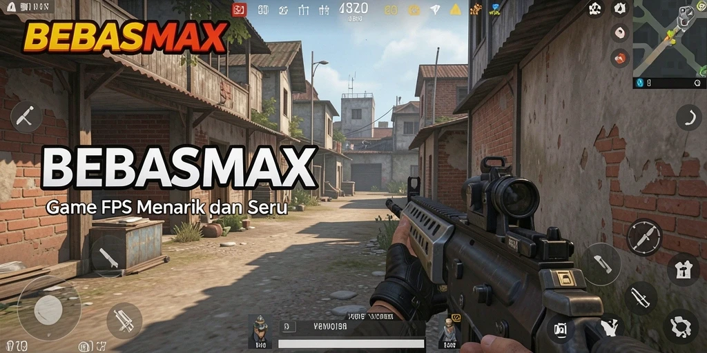 Tampilan menarik dari gameplay BEBASMAX yang penuh aksi FPS.