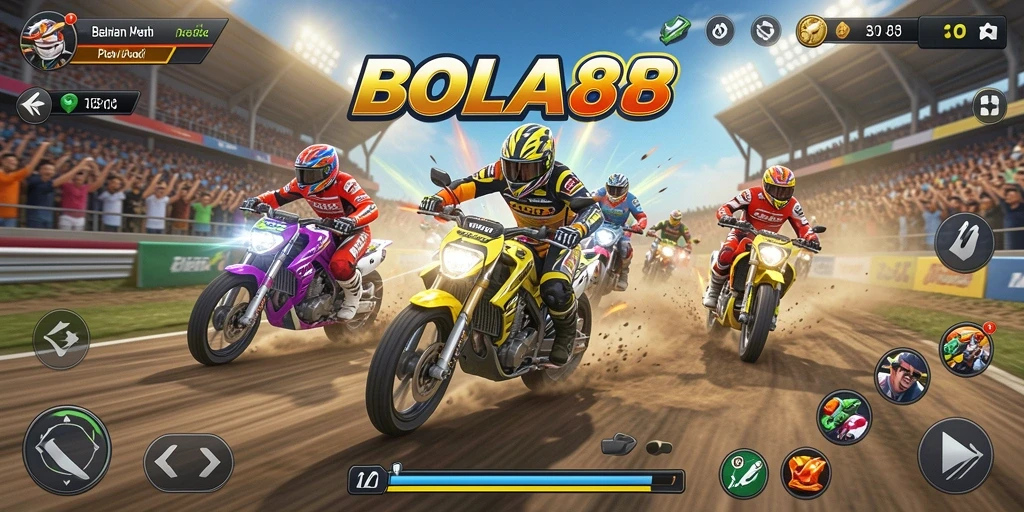 Tampilan menarik dari aksi balap motor di BOLA88.