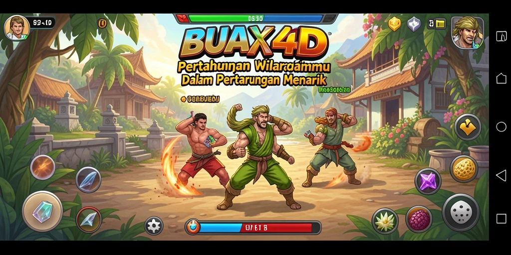 Tangkapan layar utama BUAH4D menampilkan pertempuran seru dalam game Tower Defense.