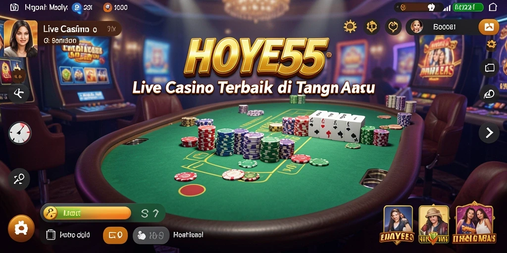 Tampilan gameplay Live Casino HOYE55 yang mendebarkan dan realistis.