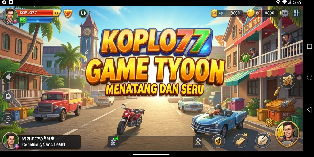 Screenshot gameplay KOPLO77 menampilkan suasana membangun bisnis Tycoon.