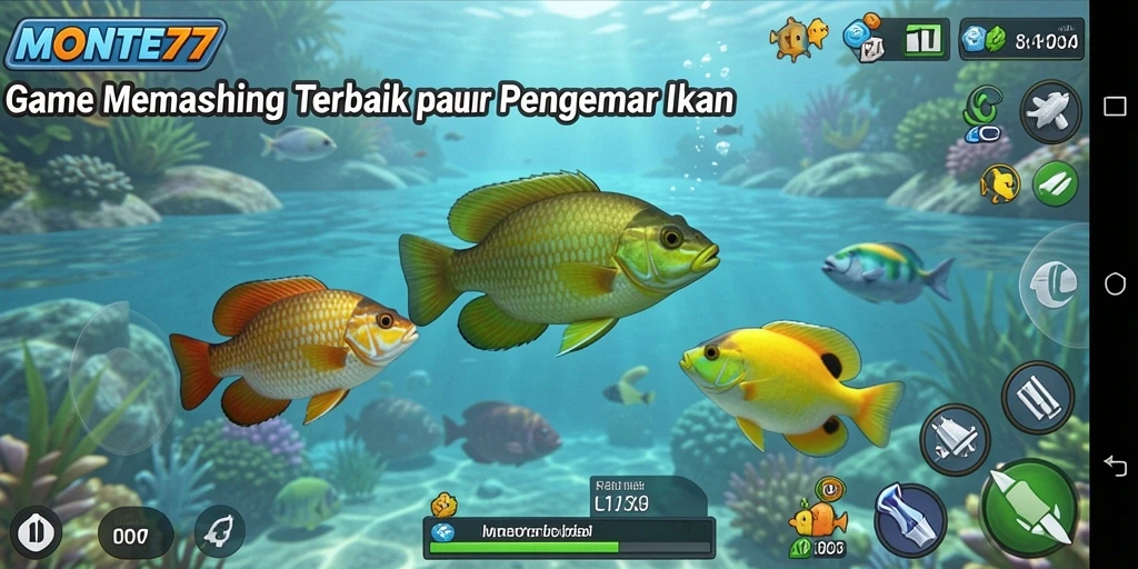 Tampilan gameplay MONTE77 dengan pengalaman memancing yang mendebarkan.